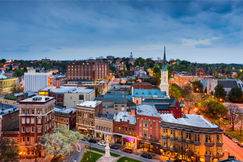 Image of the skyline of Macon, Georgia.