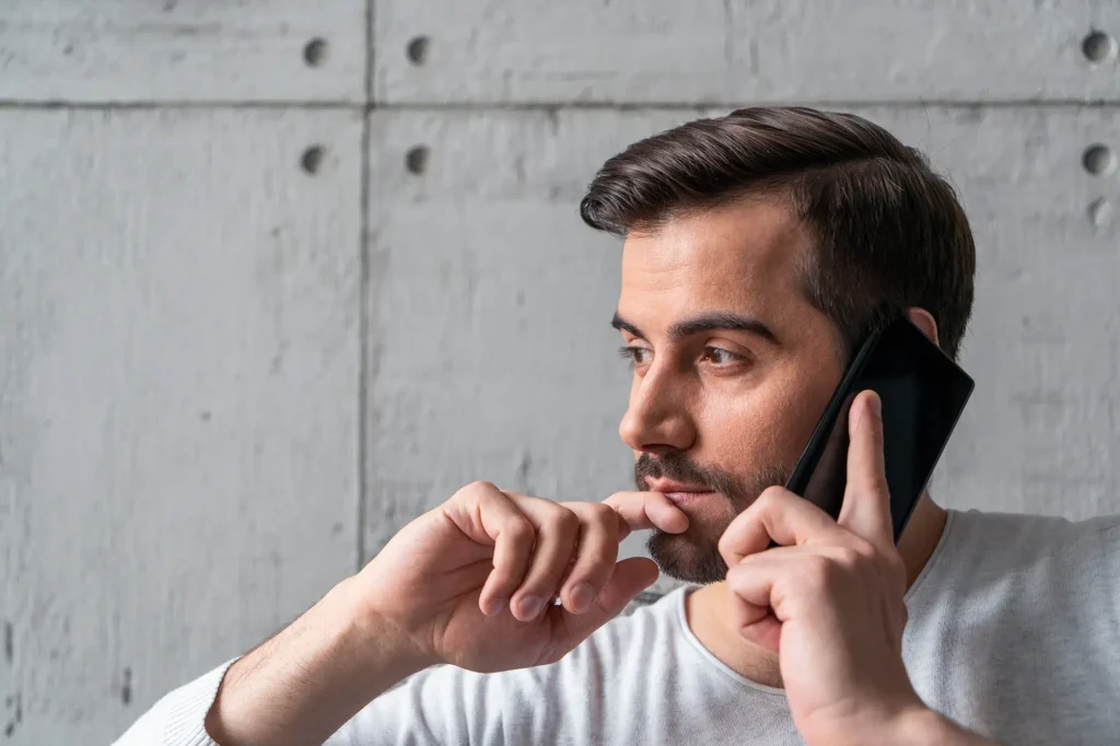 man talking on a cell phone