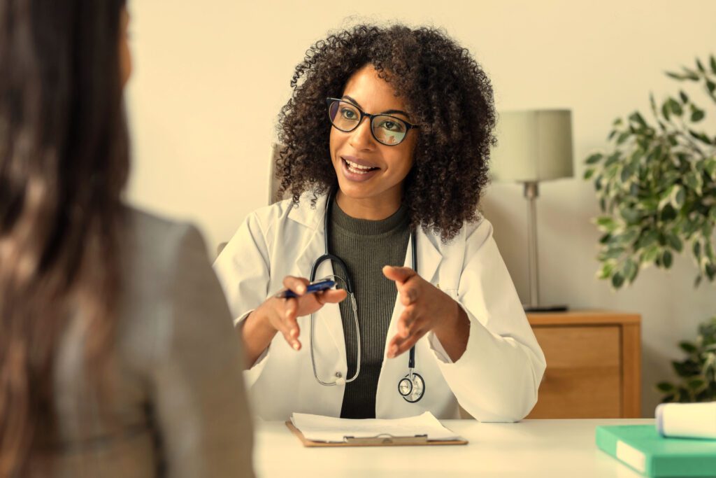 Female doctor explaining information to a patient