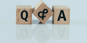 Picture of wooden blocks with the letters Q&A on them