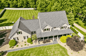 Aerial view of the property