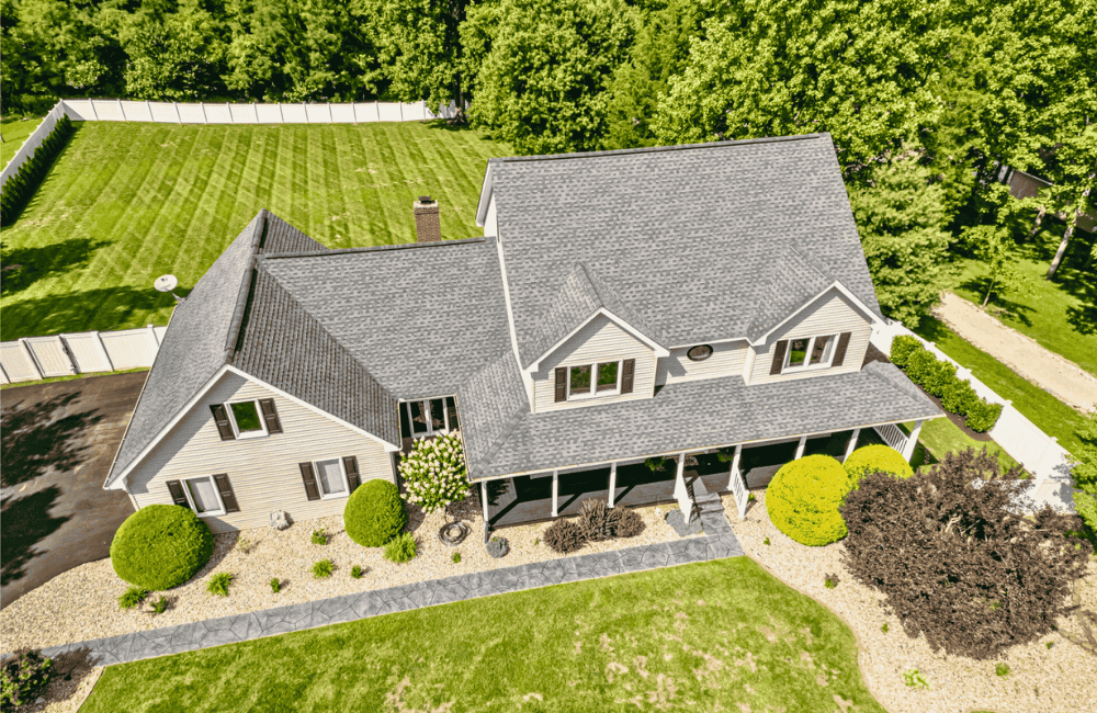 Aerial view of the property