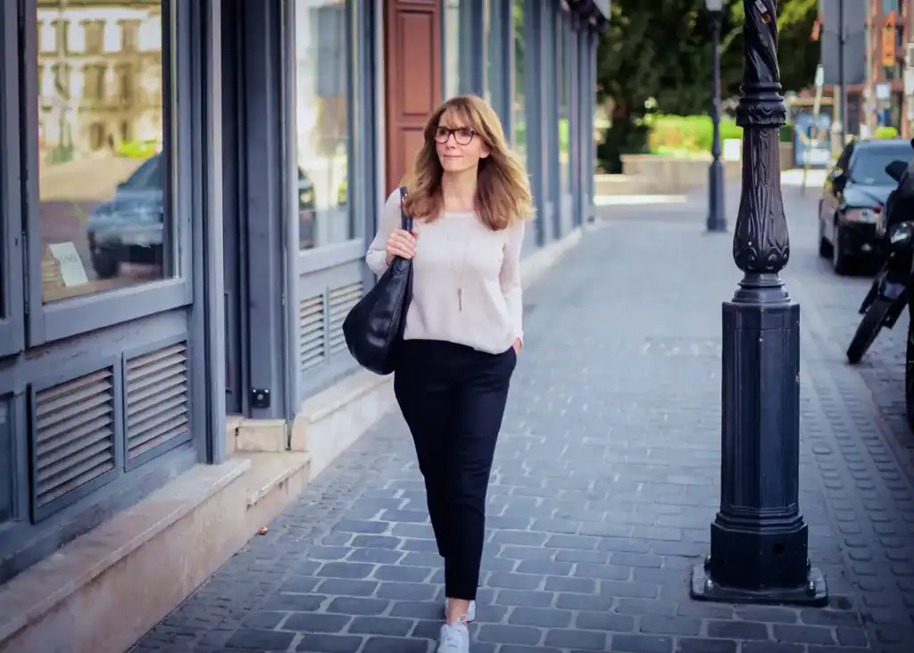 woman walking on the street